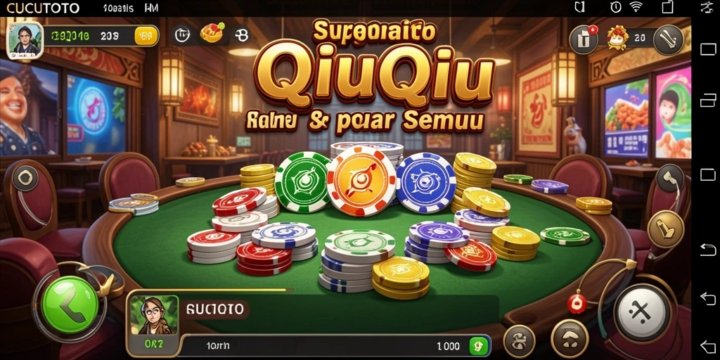 Tampilan gameplay seru di CUCUTOTO saat bermain QiuQiu.