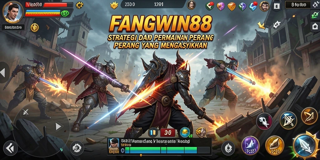 Screenshot gameplay FANGWIN88 yang menunjukkan pertempuran strategis.