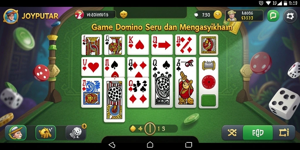 Tampilan seru dari gameplay Domino JOYPUTAR.