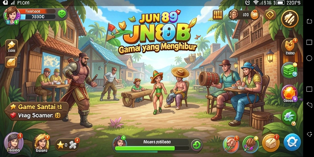 Gameplay JUN88 yang menghibur dengan karakter lucu.