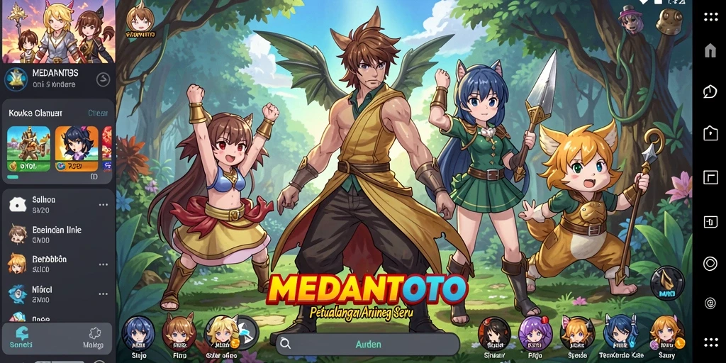 Tampilan gameplay MEDANTOTO yang penuh aksi dan karakter anime menarik.