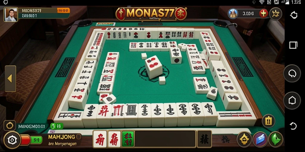 Tampilan gameplay seru dari MONAS77 yang menampilkan Mahjong.