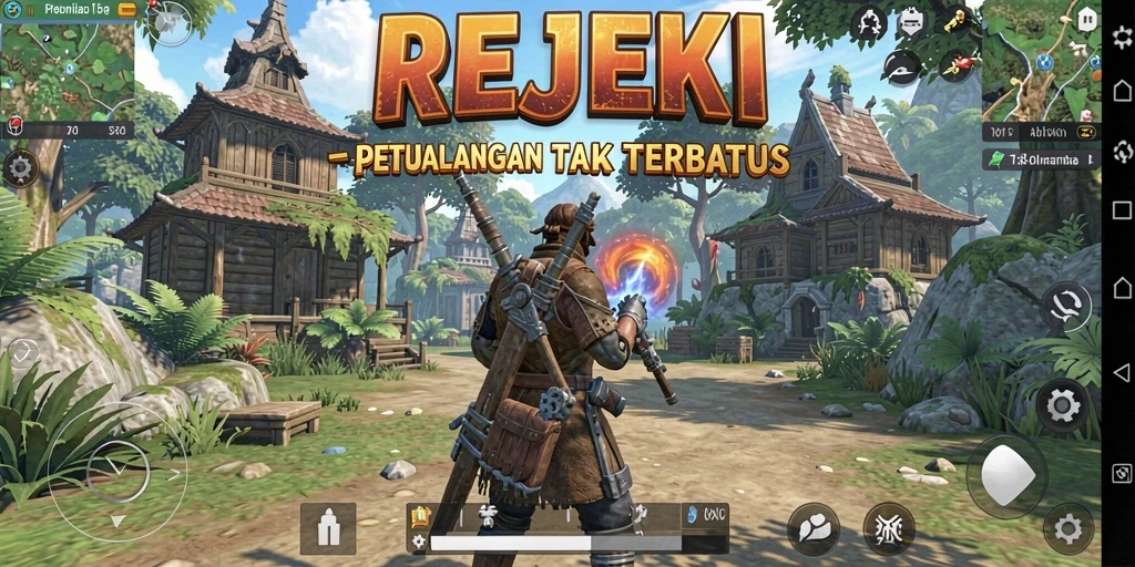 Gameplay seru di dunia terbuka REJEKI yang penuh petualangan.