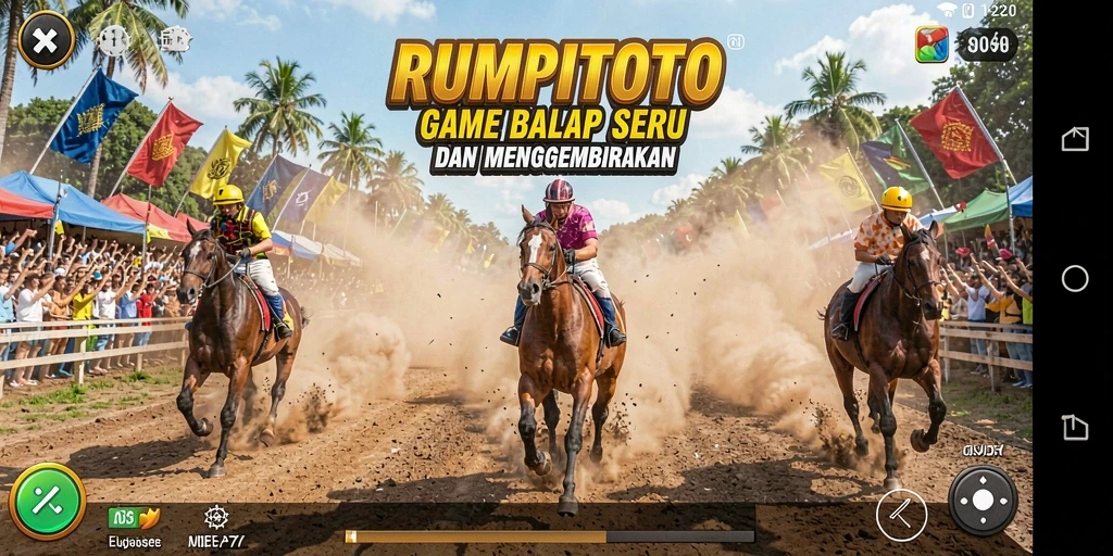 Gameplay seru RUMPITOTO dengan aksi balap yang mendebarkan.
