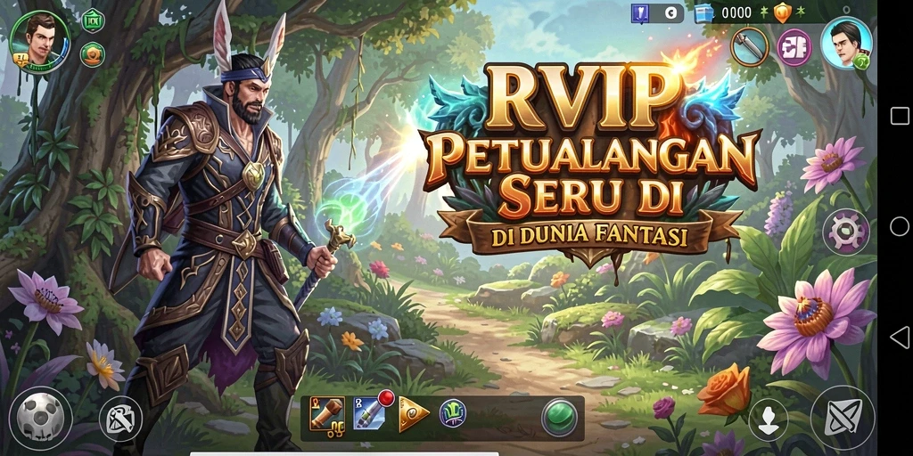 Screenshot menunjukkan aksi mendebarkan dalam game petualangan RVIP.