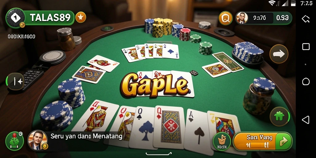 Screenshot menampilkan gameplay seru dari TALAS89 dalam permainan Gaple.