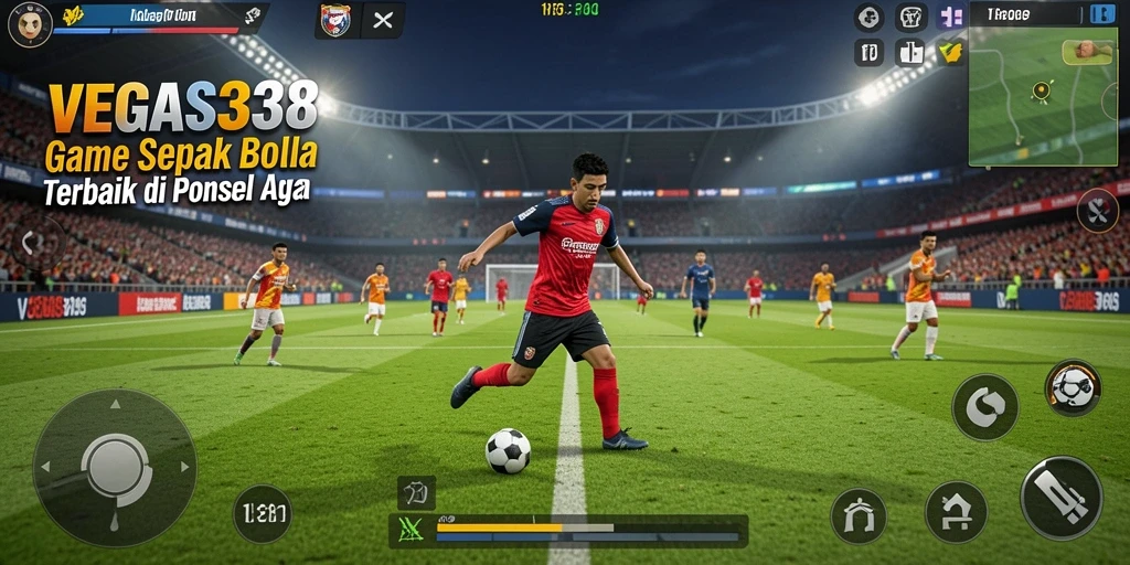 Tampilan gameplay mendebarkan dalam <strong>VEGAS338</strong> yang penuh aksi sepak bola.