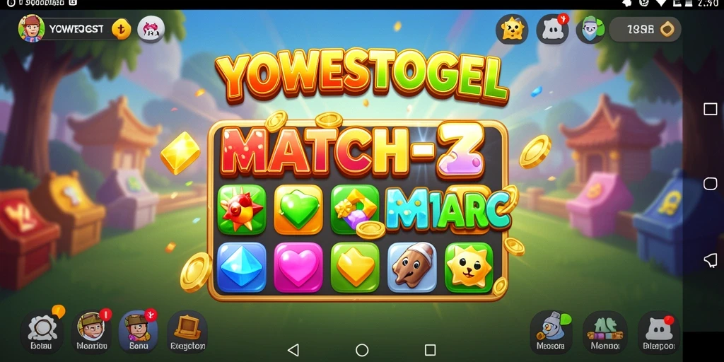 Screenshot dari gameplay YOWESTOGEL yang penuh warna dan seru.