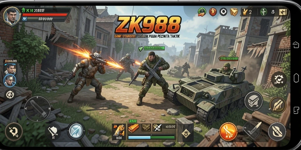 Tampak aksi seru dalam gameplay strategis ZK988.