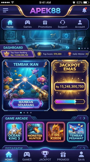 Layar utama aplikasi apek88 dengan opsi pencarian dan kategori.